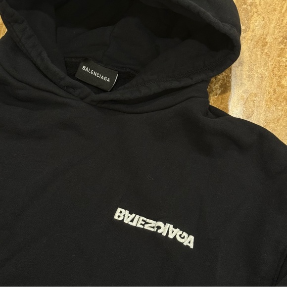 Balenciaga Hoodie Black Pullover - Picture 3 of 5